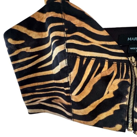 Guess By Marciano Arabian Night Animal Print Zip Front Crop Top Size 10 - Picture 2 of 10